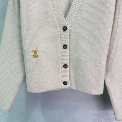 CD 25SS Bee Knitted V-Neck Button Wool Cardigan 306372