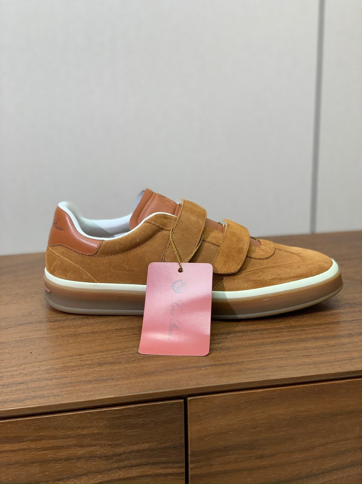 LP Kid's Tennis Walk Sneaker Camel Suede Calfskin 585746