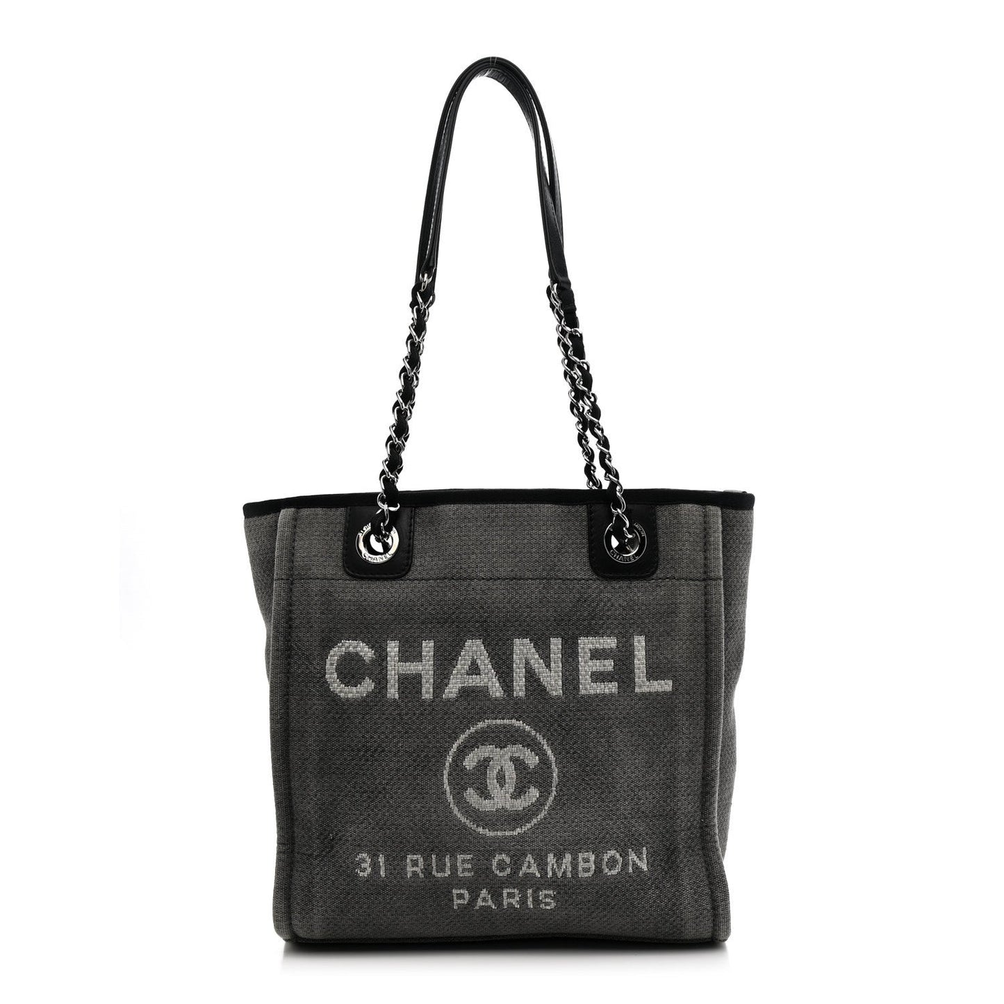 Canvas Mini Deauville Tote Dark Grey