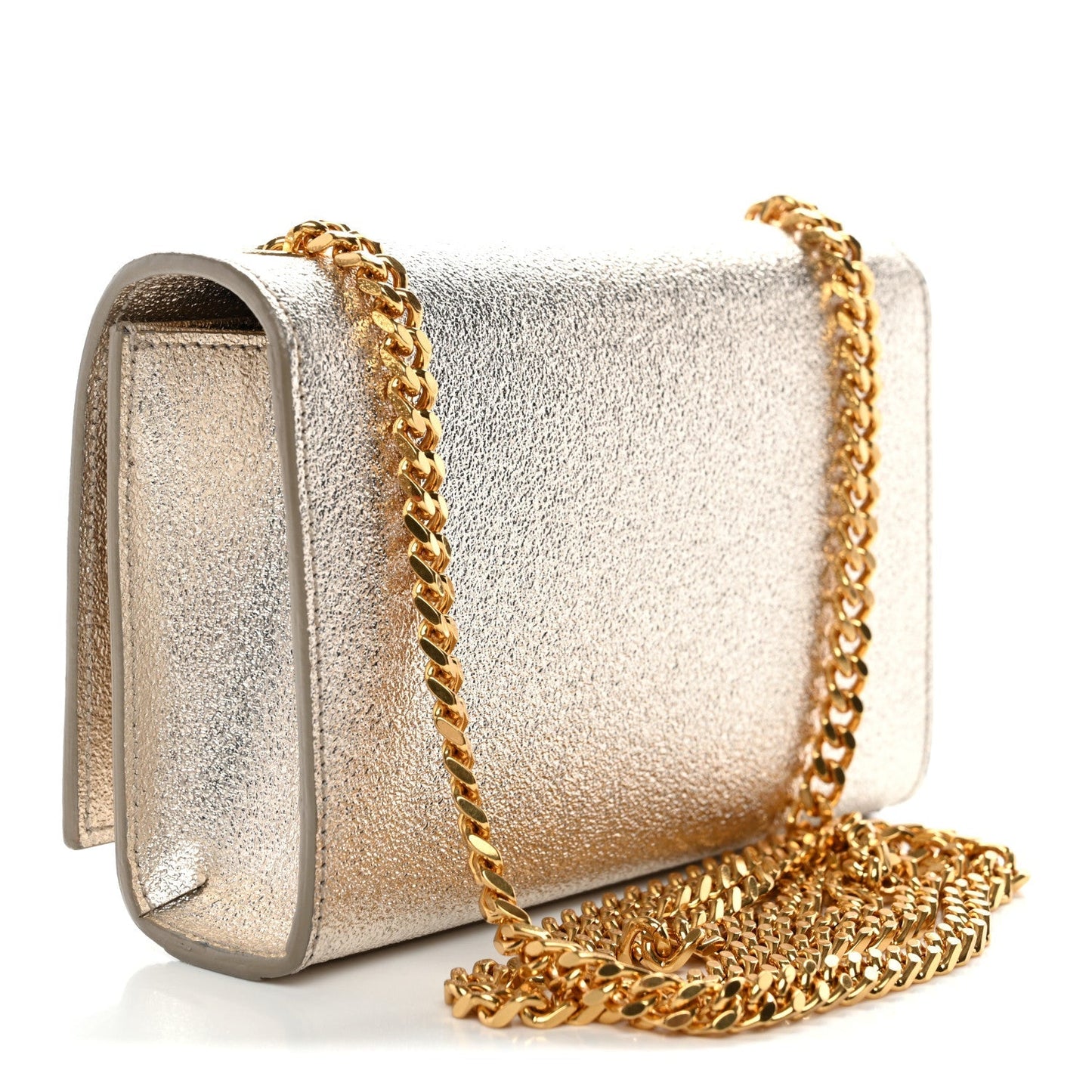 Metallic Calfskin Small Classic Monogram Kate Satchel Platine