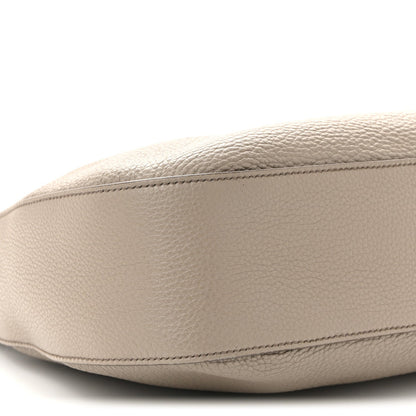 Vitello Daino Soft Large Zippered Messenger Hobo Argilla