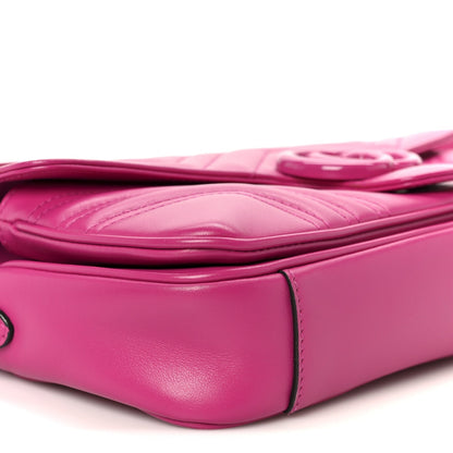Calfskin Matelasse Monochrome GG Marmont Crossbody Shoulder Bag Classic Fuxia
