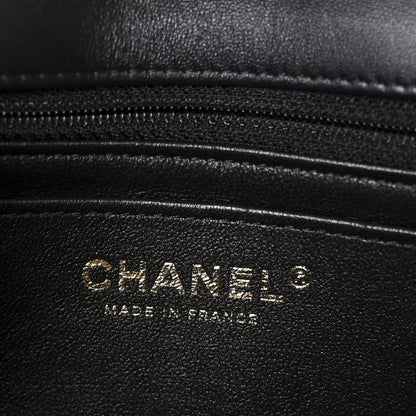 Lambskin Quilted Mini Rectangular Flap Black