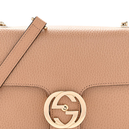 Dollar Calfskin Small Interlocking G Shoulder Bag Camelia