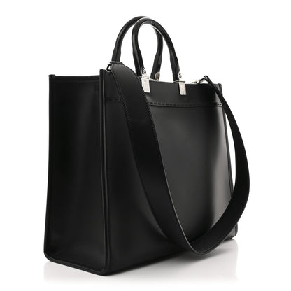 Vitello King Plexiglass Medium Fendi Sunshine Shopper Tote Black White