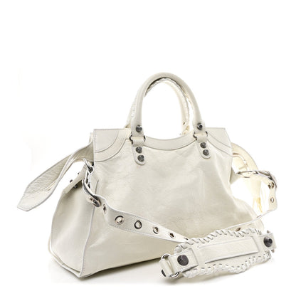Agneau Arena Neo Cagole City Handbag Optic White