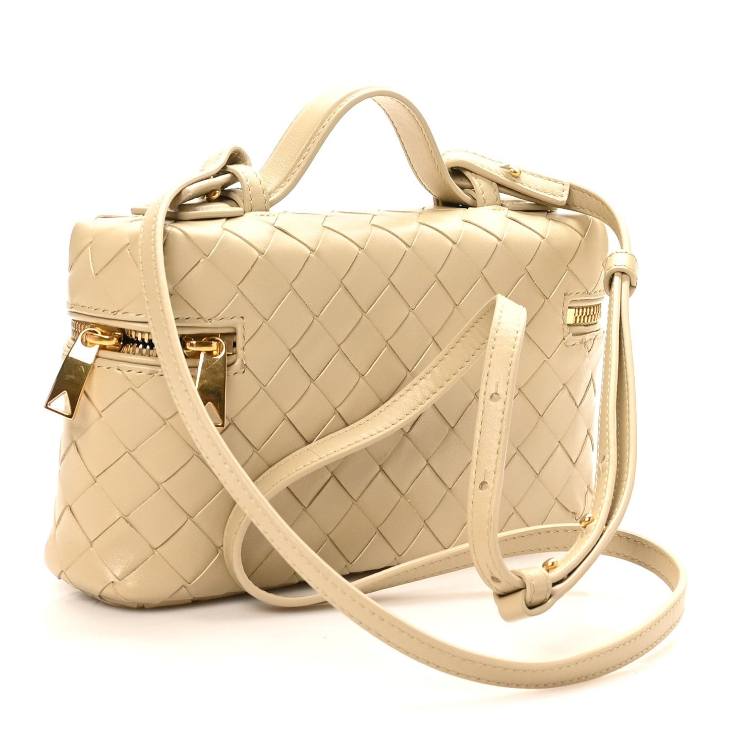 Calfskin Intrecciato Bang Bang Vanity Case Ecru