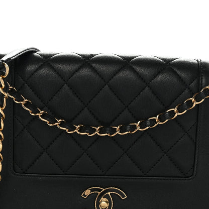 Sheepskin Quilted Vintage Mademoiselle Flap Black