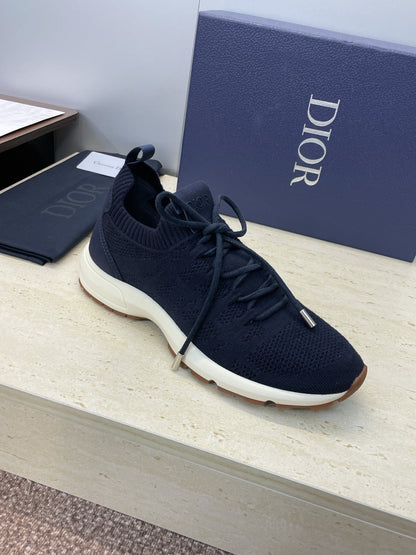 CD B80 Lounge Sneaker Dark Navy Blue Cannage Cashmere Wool 551441