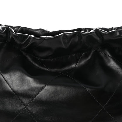 Shiny Calfskin Quilted Small Chanel 22 Black