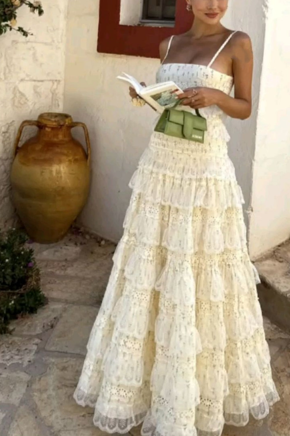 formaldressy-Floral Long Spaghetti Strap Chiffon Prom Dress Date Dress gh5941