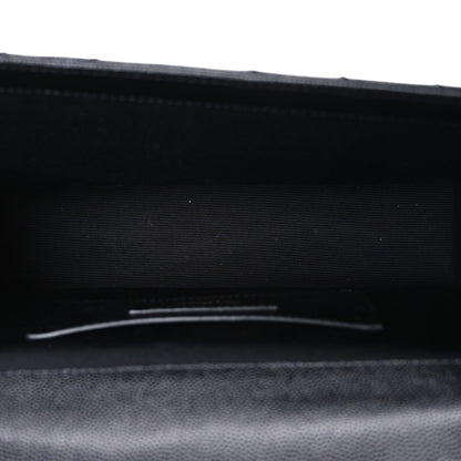 Grain De Poudre Matelasse Chevron Medium Monogram Satchel Black