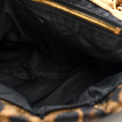 Nylon Monaco Mini Leopard Shoulder Bag Brown