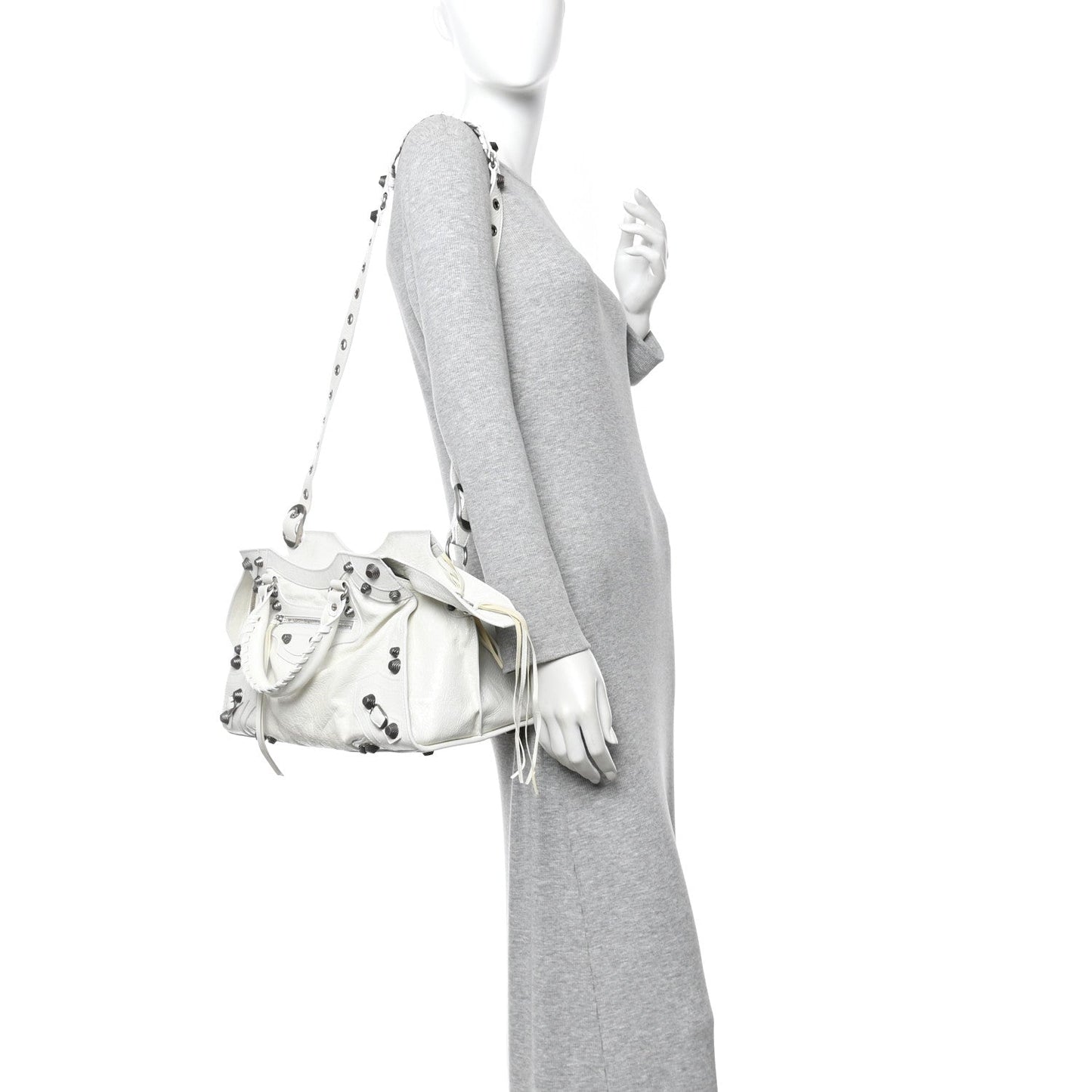 Agneau Arena Neo Cagole City Handbag Optic White