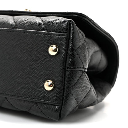 Caviar Quilted Extra Mini Coco Handle Flap Black