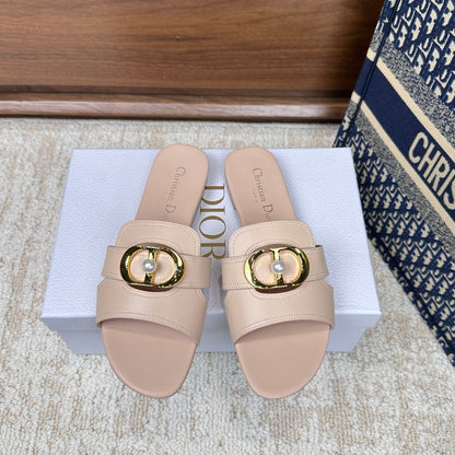 CD Montaigne Sandals Light Pink in Calfskin 598172