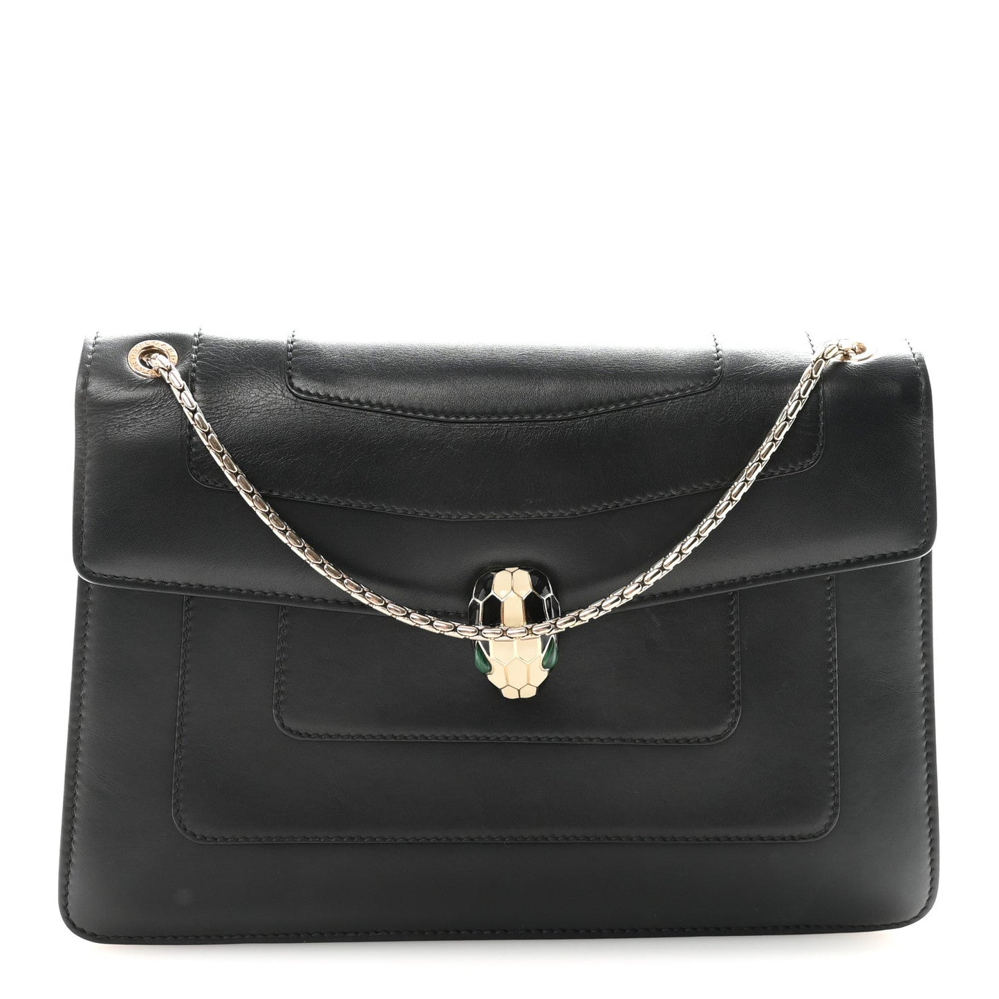 Calfskin Serpenti Forever Crossbody Bag Black