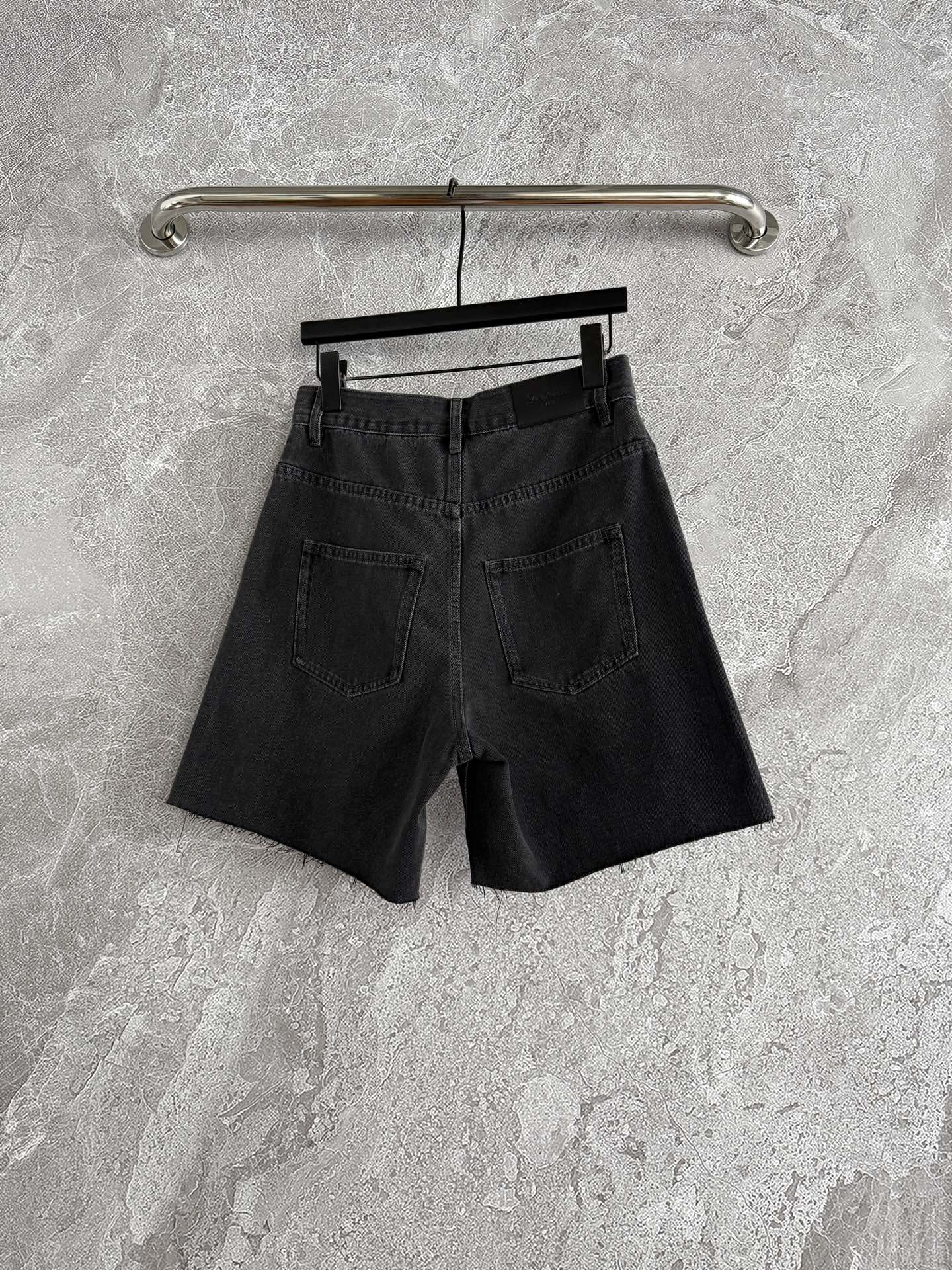 YSL Denim Short Black Cotton