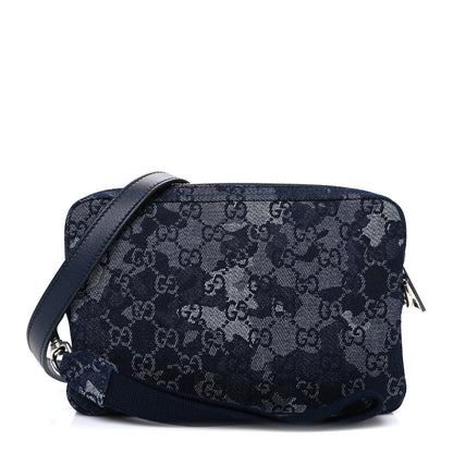 Denim GG Monogram Camouflage Small Crossbody Bag Blue