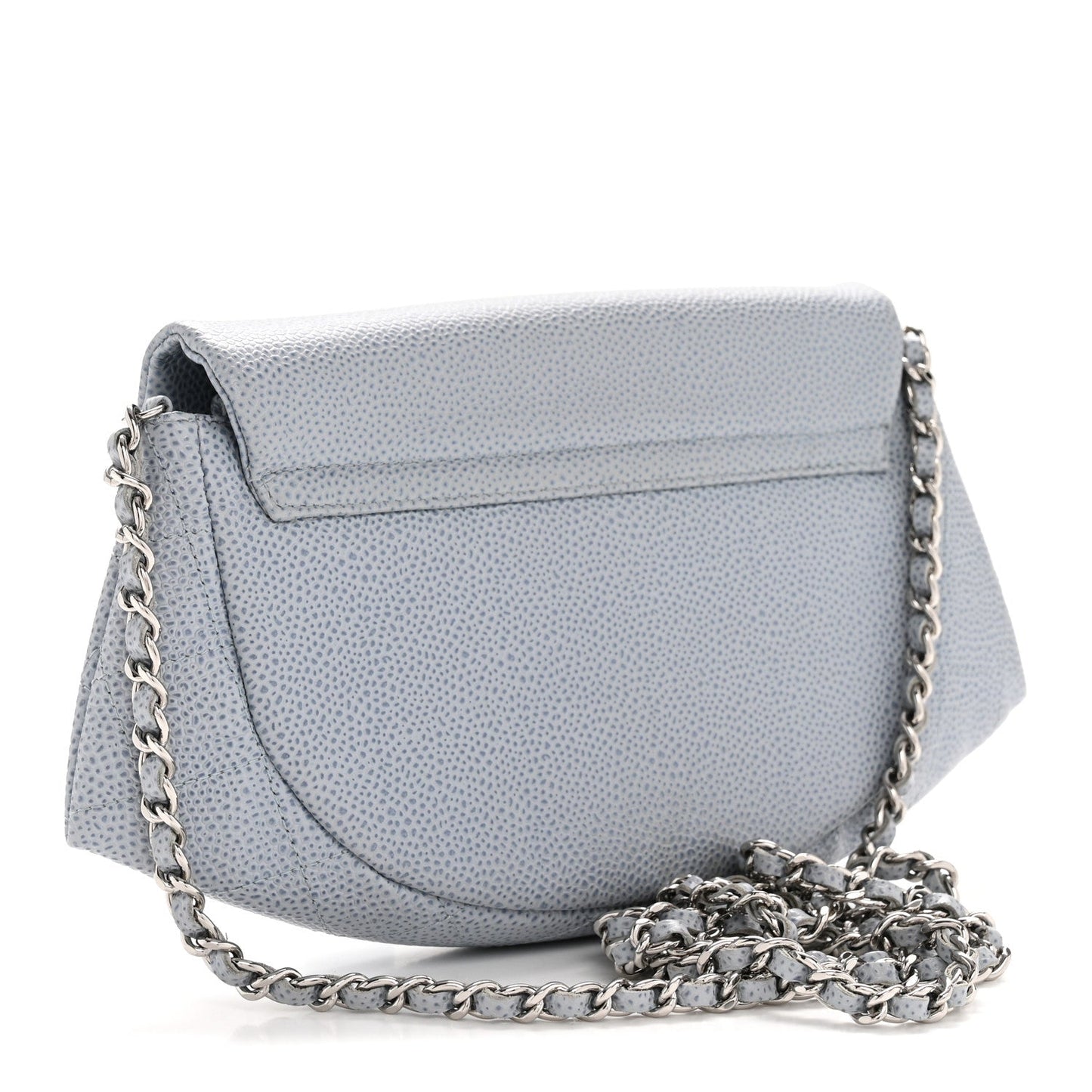 Caviar Half Moon Wallet On Chain WOC Light Blue