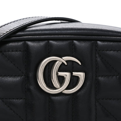 Calfskin Matelasse Aria Mini GG Marmont Chain Shoulder Bag Black