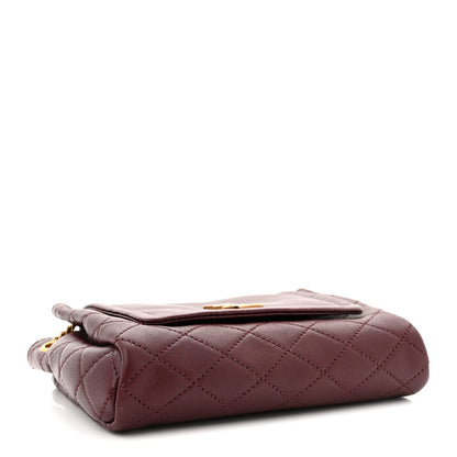 Lambskin Quilted Monogram Mini Nolita Hot Wine