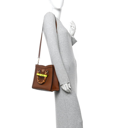 Wonka Grain Calfskin Small Diana Tote Bag Cuir Yellow Fluo