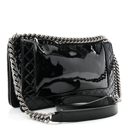 Patent Medium Boy Reverso Flap Black