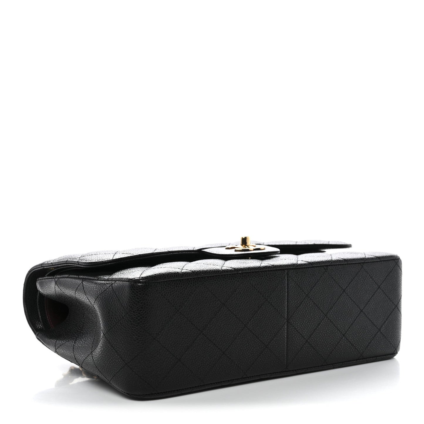Caviar Quilted Jumbo Double Flap Black