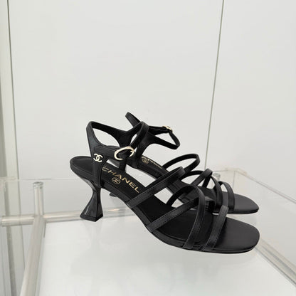 Chanel Cruise 26 Sandal 70mm Black Lambskin 597360