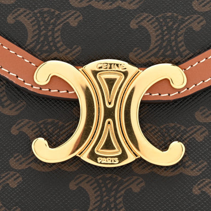 Triomphe Canvas Calfskin Margo Wallet on Chain Tan