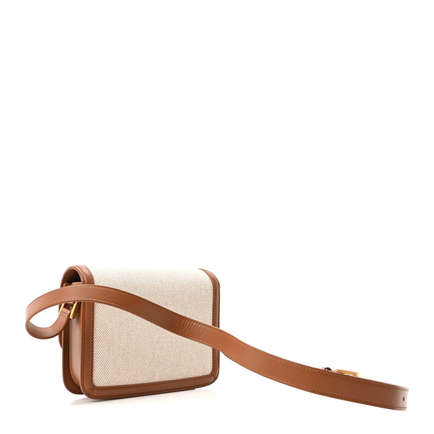 Canvas Calfskin Small Solferino Satchel Beige Brick