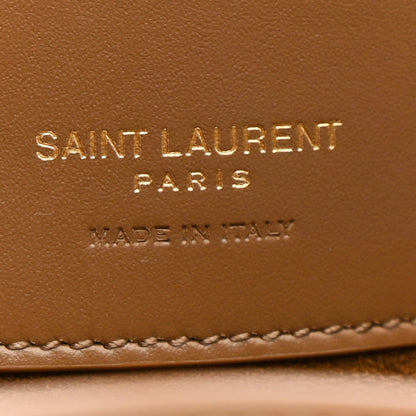 Shiny Calfskin Le 37 Small Bucket Bag Dark Cork