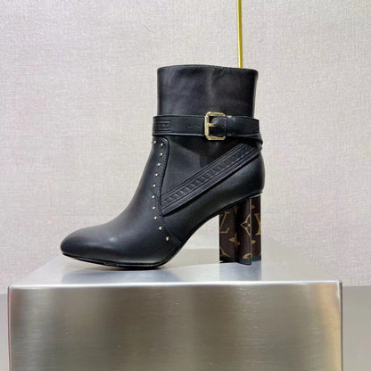LV 25s Silhouette Ankle Boot 75mm Black Cowhide