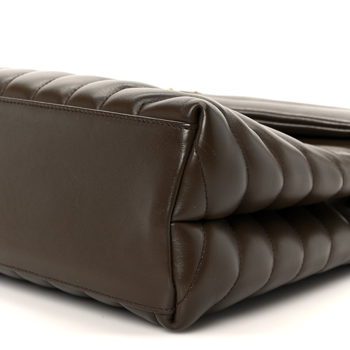 Calfskin Y Quilted Monogram Medium Loulou Chain Satchel Soil Brown