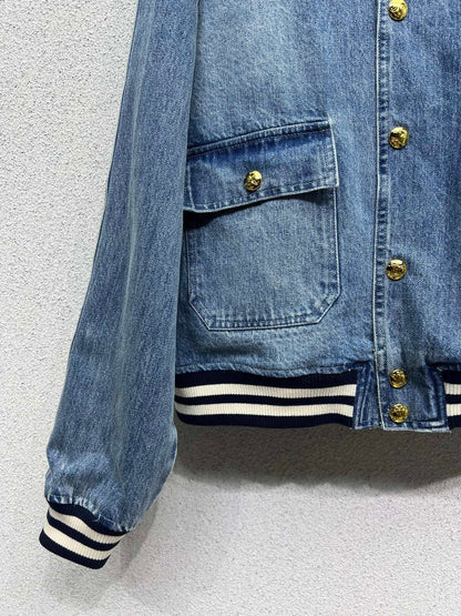 Celin Teddy Jacket Blue Denim