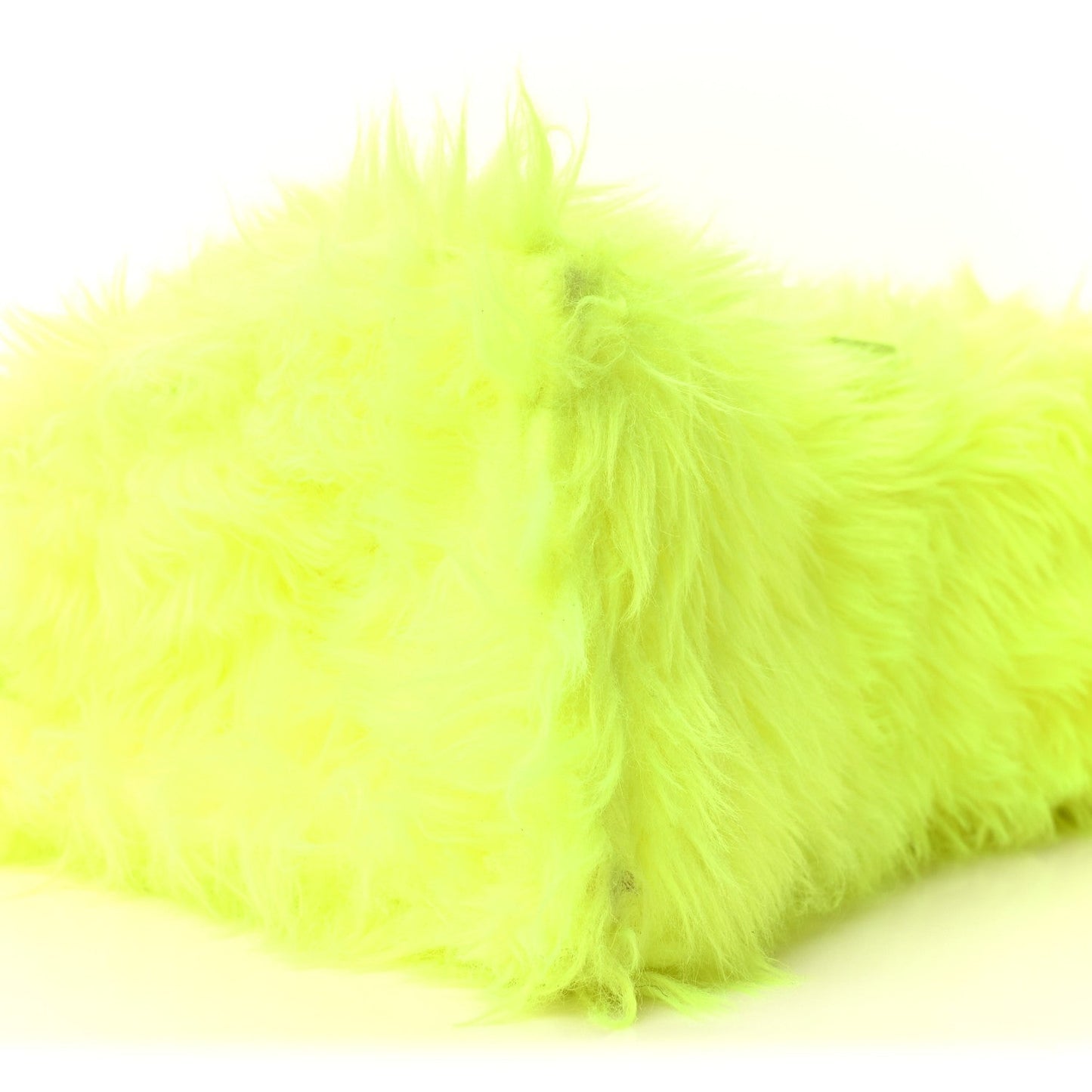 Faux Fur Medium Fluffy Hourglass Top Handle Bag Fluo Yellow