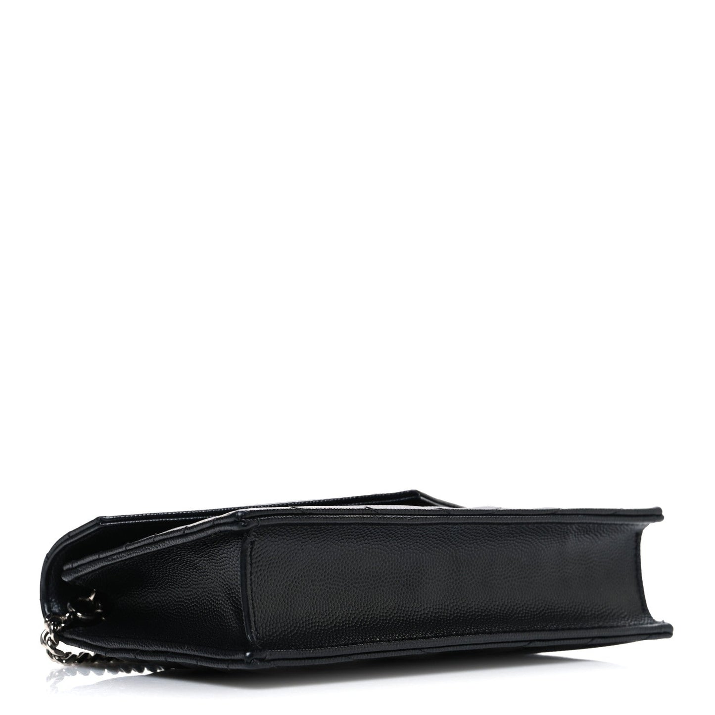 Grain De Poudre Matelasse Chevron Monogram Chain Wallet Black