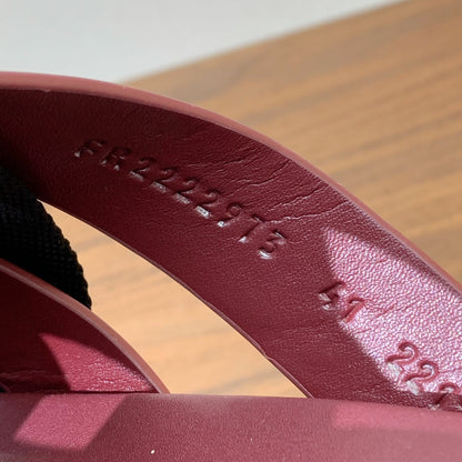 HM Kazimir Sandal Burgundy Black Frabic Calfskin 294008
