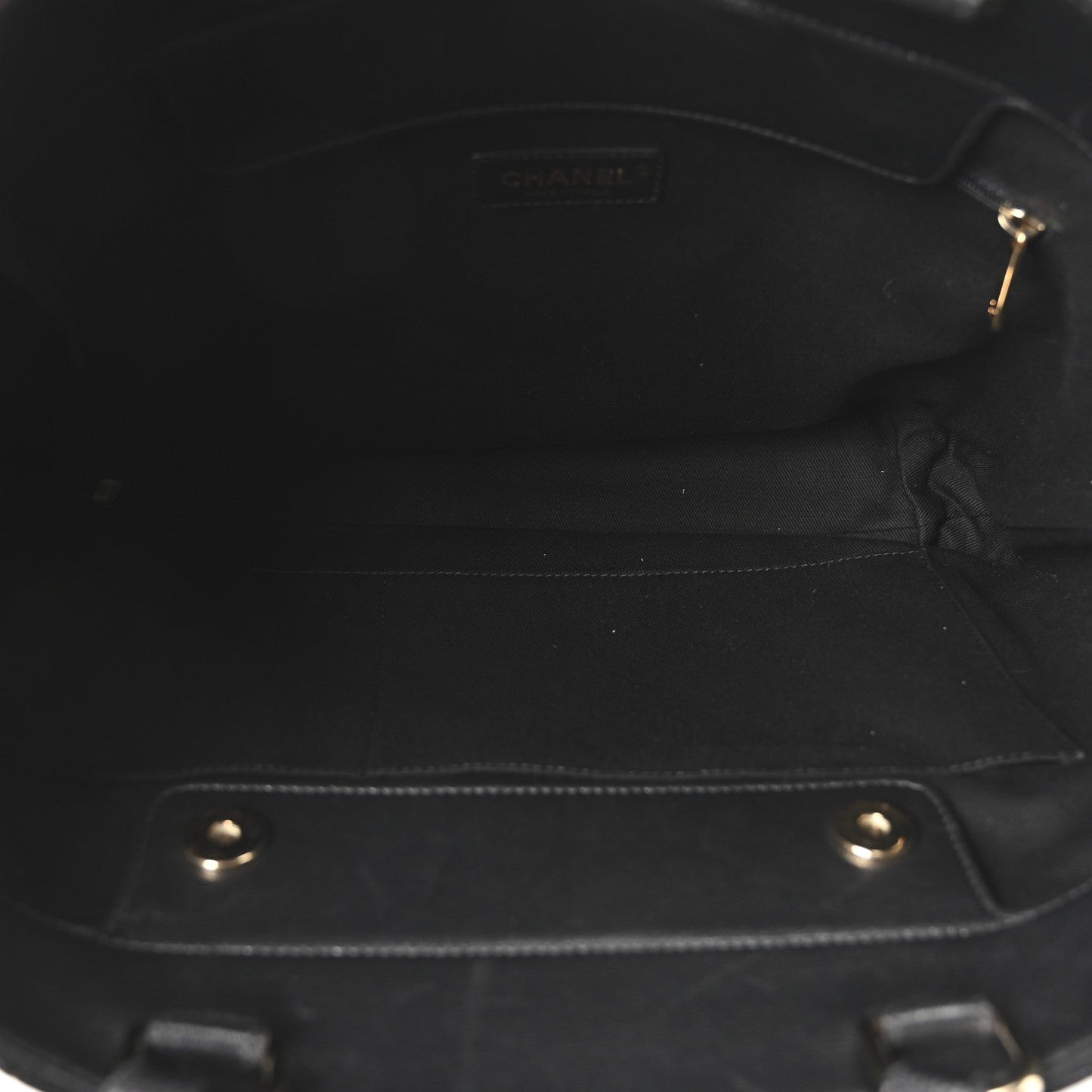 Sheepskin Caviar Quilted Medium Shopping Tote Black