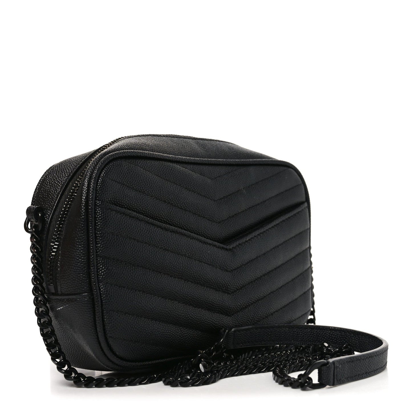 Grain De Poudre Matelasse Monochrome Monogram Mini Lou Camera Bag Black