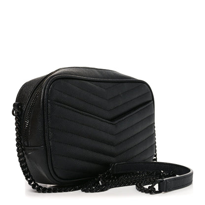 Grain De Poudre Matelasse Monochrome Monogram Mini Lou Camera Bag Black