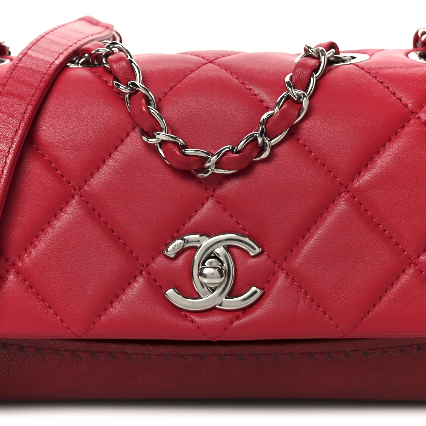 Caviar Lambskin Quilted Bi Coco Flap Red