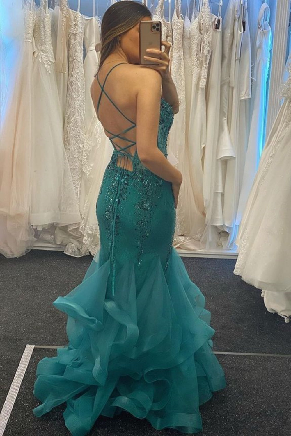 formaldressy-Exquisite Beaded Mermaid Slim Long Tulle Ball Gown Graduation Dress gh5923