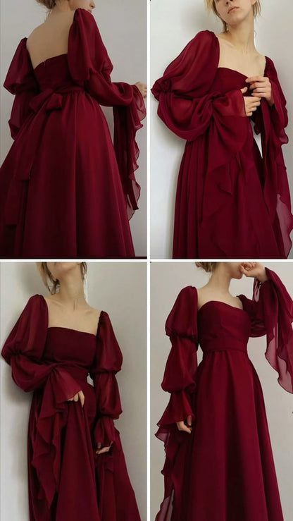 Beautiful Vintage Romantic A-line Blue Prom Dress Evening Dress    cg25819