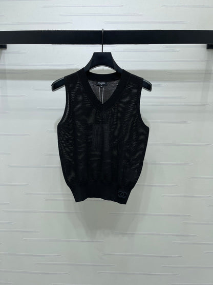 Chanel 2026 Vest Black and White Silk Polyester 136355