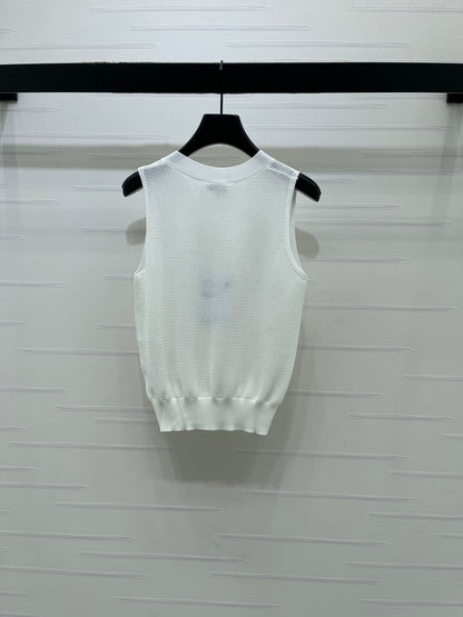 Chanel 2026 Vest Black and White Silk Polyester 136355