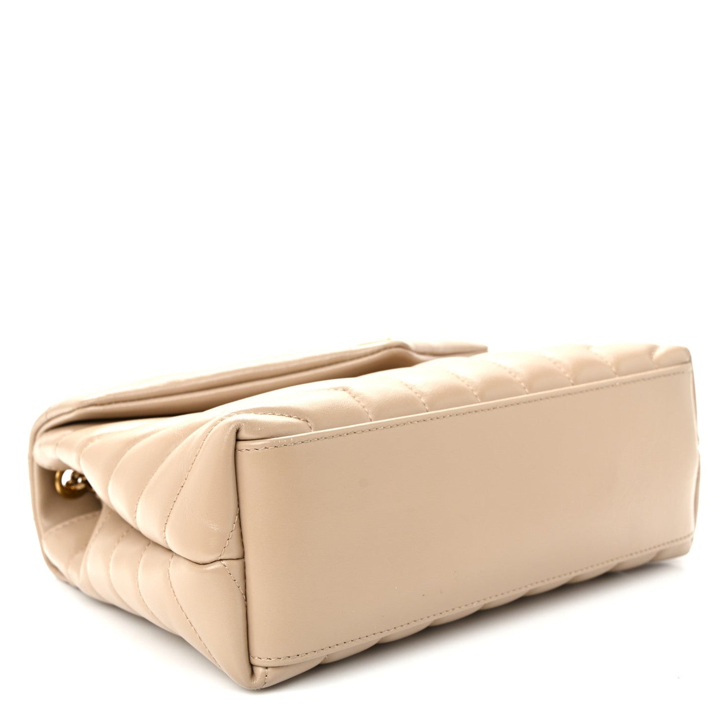 Calfskin Y Quilted Monogram Small Loulou Chain Satchel Dark Beige