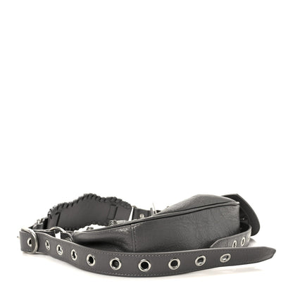Agneau Arena Le Cagole Shoulder Bag XS Dark Grey