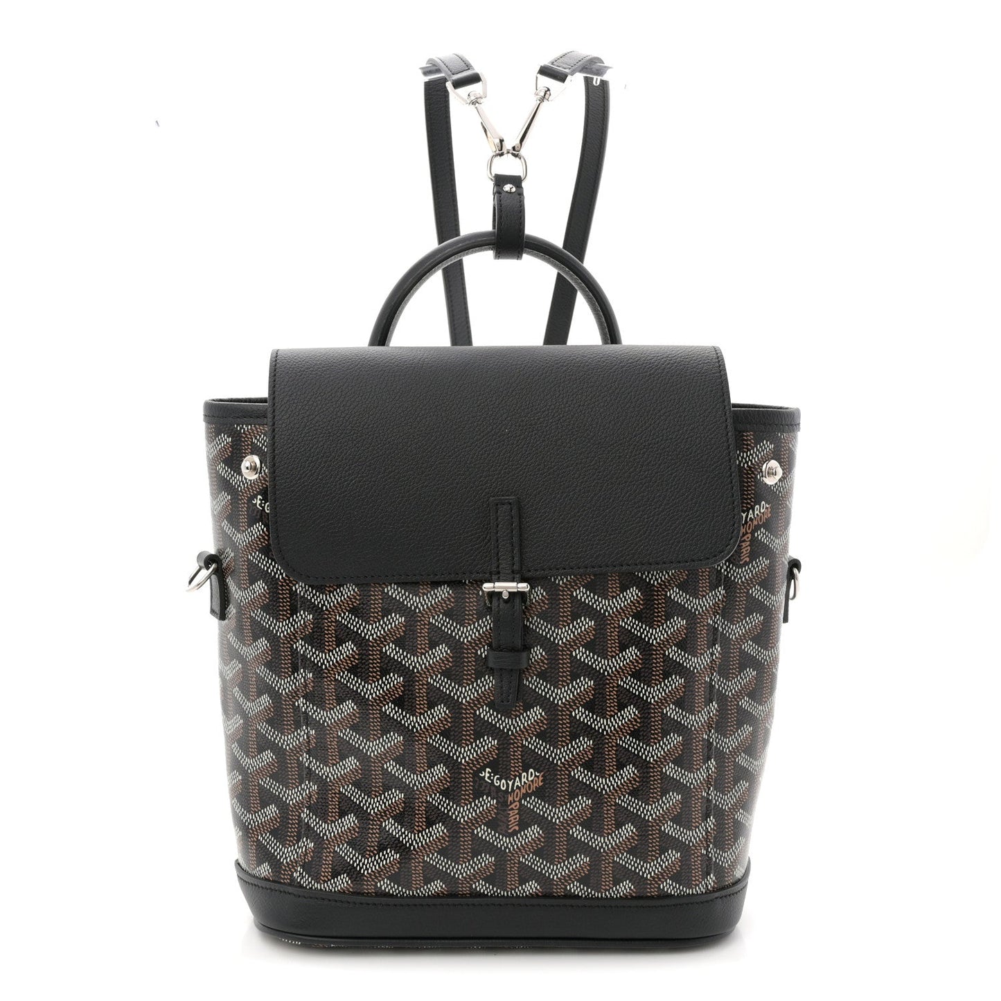 Goyardine Calfskin Mini Alpin Backpack Black